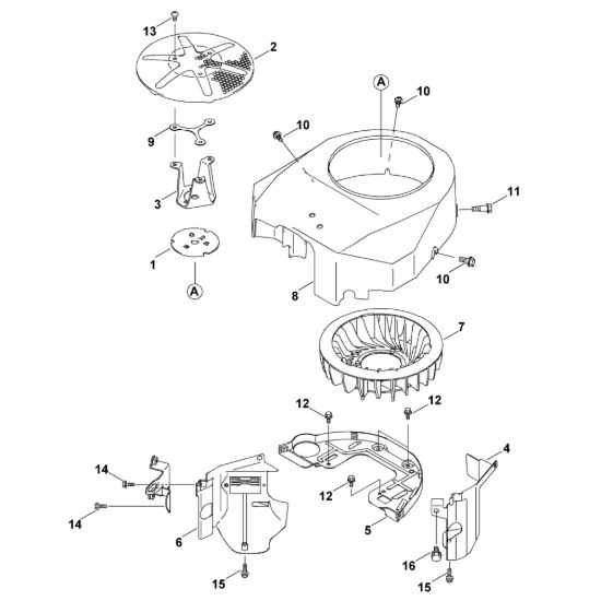 Picture of F - Copertura/girante ventilatore FH580V-AS51